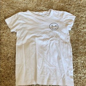 RAG AND BONE XXS WHITE SMILEY TEE